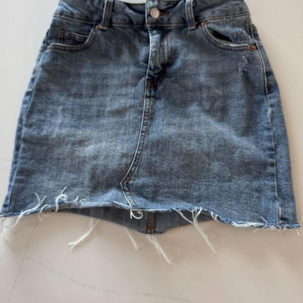 Wild Fable Distressed Denim Mini Skirt Size 0